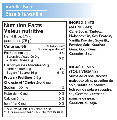 Vegan vanilla soft serve mix